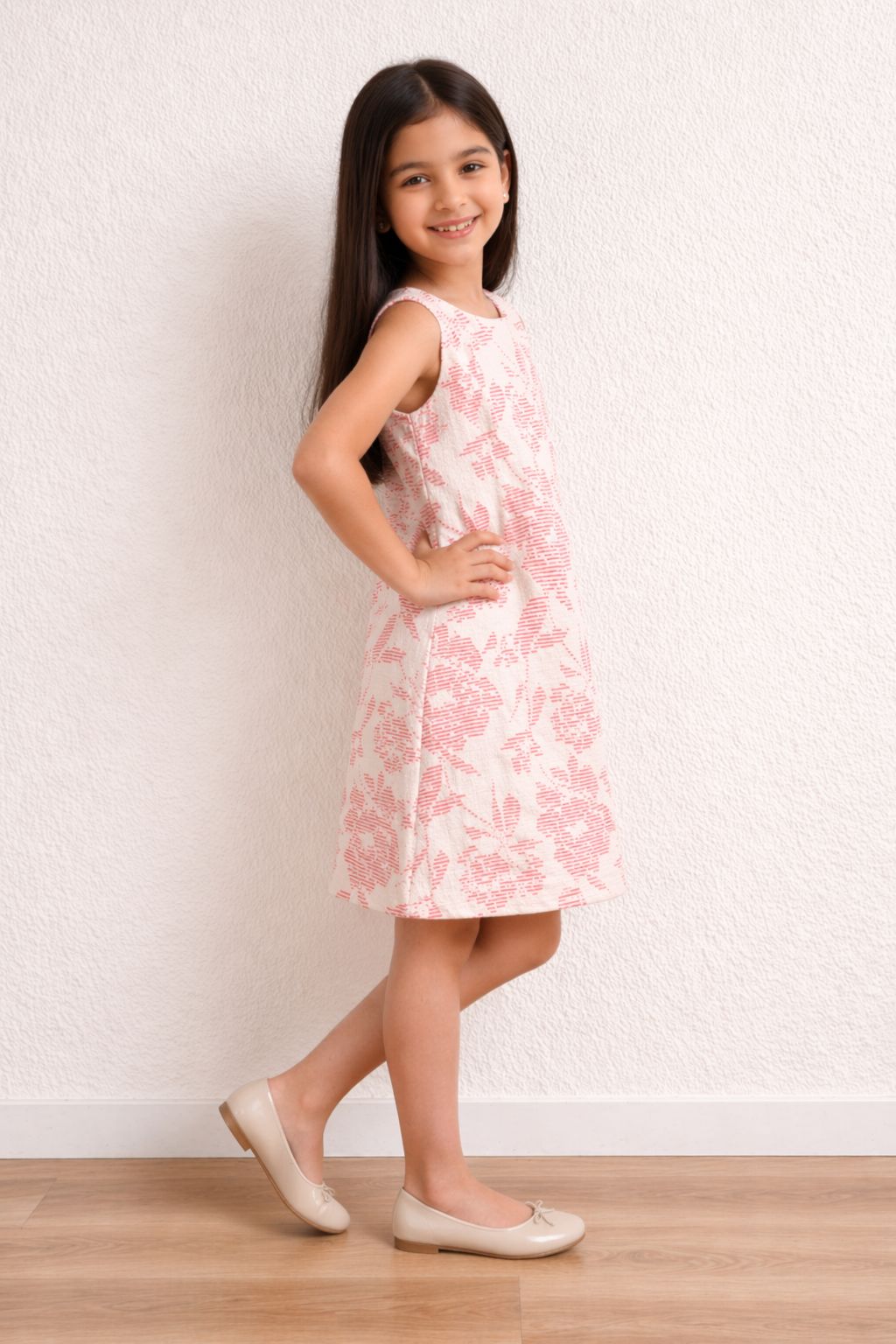 Blush Petal Print Summer Dress view 2