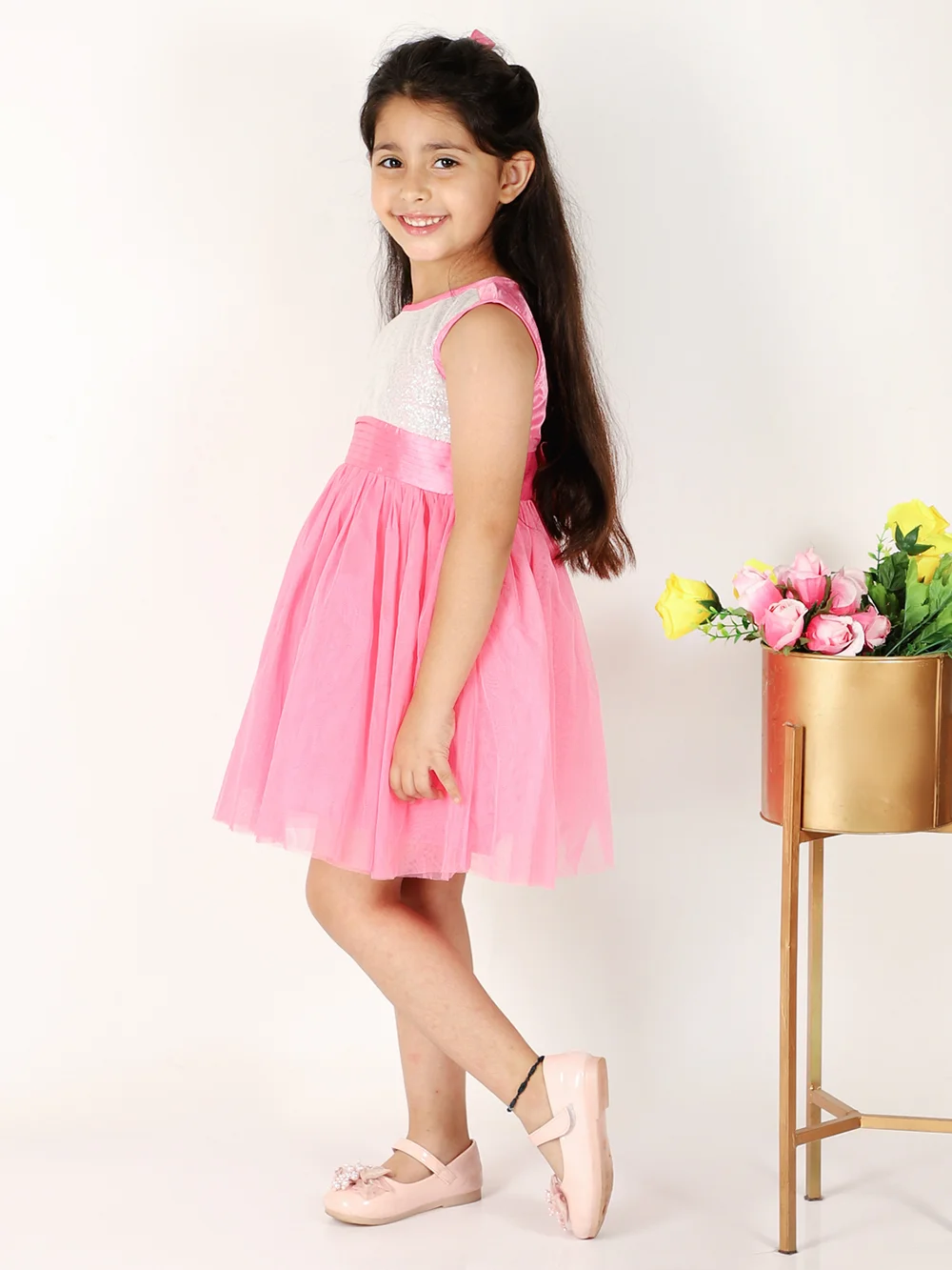 Pink Sequined Party Dress view 3