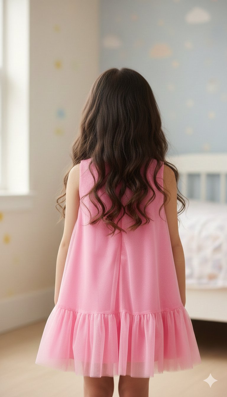 Candy Pink Tulle Bow Detail Dress view 3