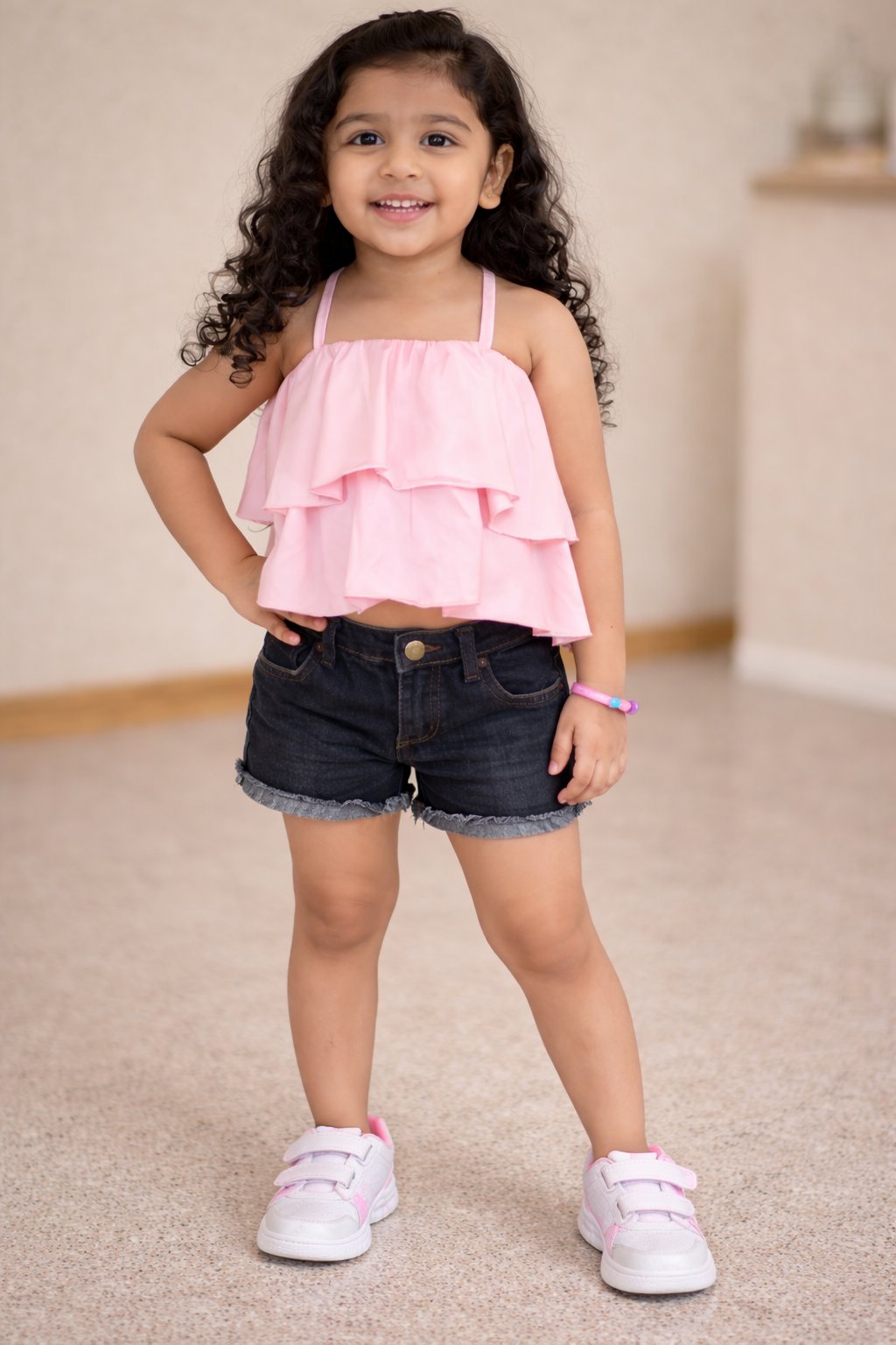 Trendy Pink Hosiery Criss-Cross Back Top