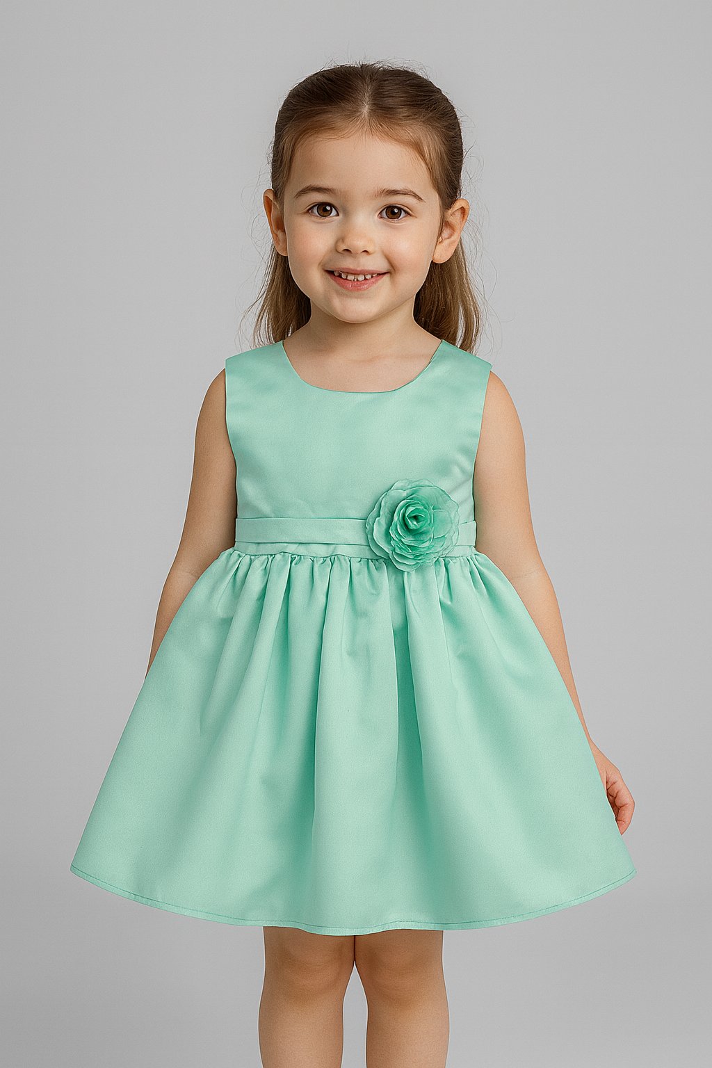 Vibrant Green Blooming Party Dress