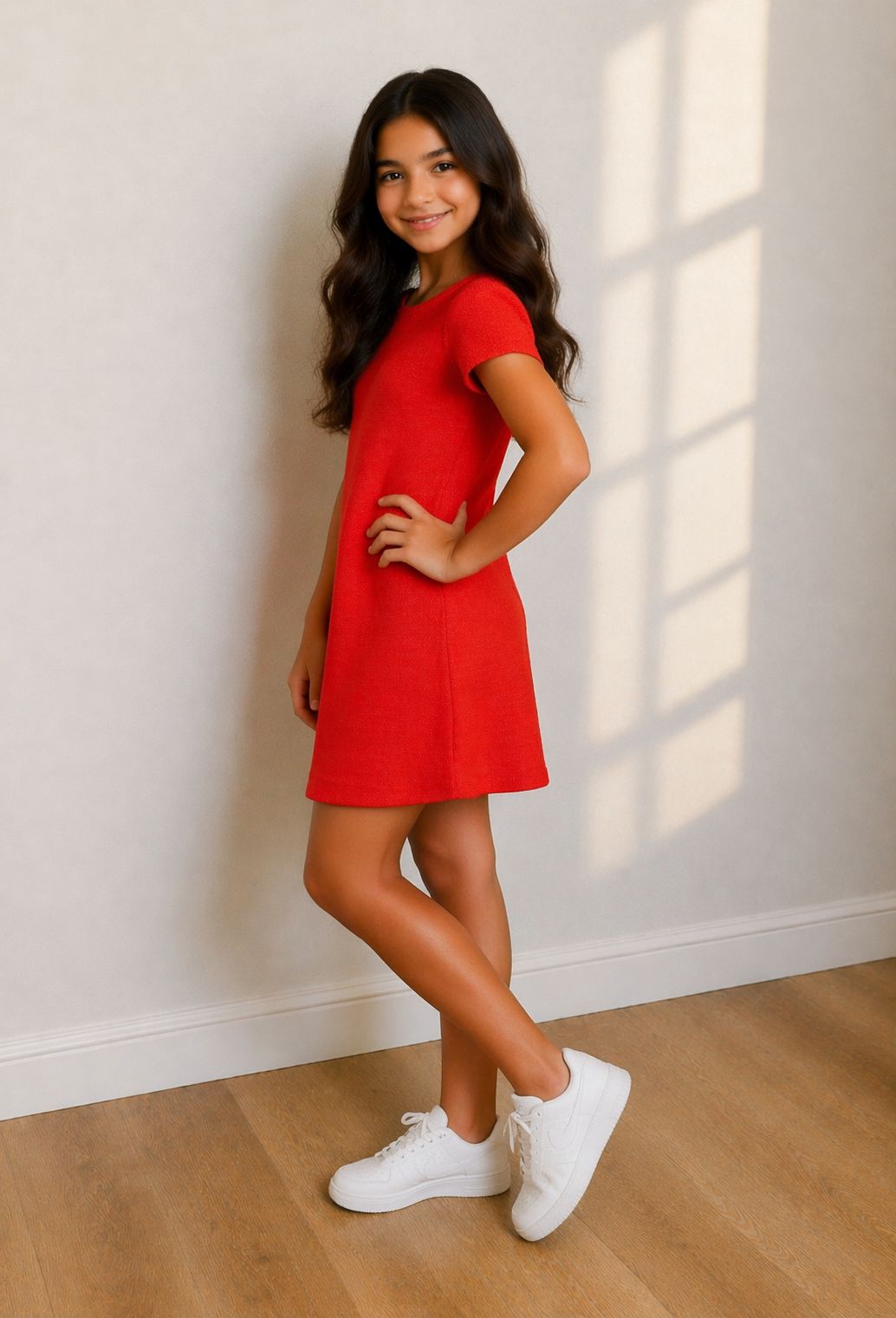 Classic Red Comfort Fit Dress view 2