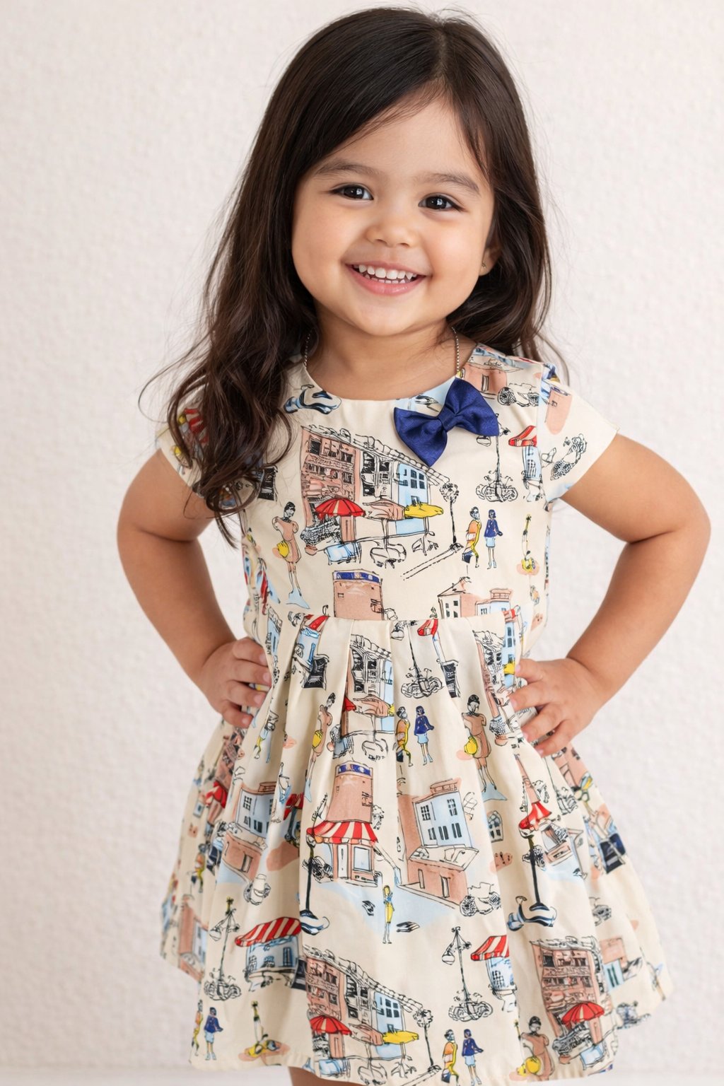 Effortlessly Chic: Beige Abstract Print Fit and Flare Dress