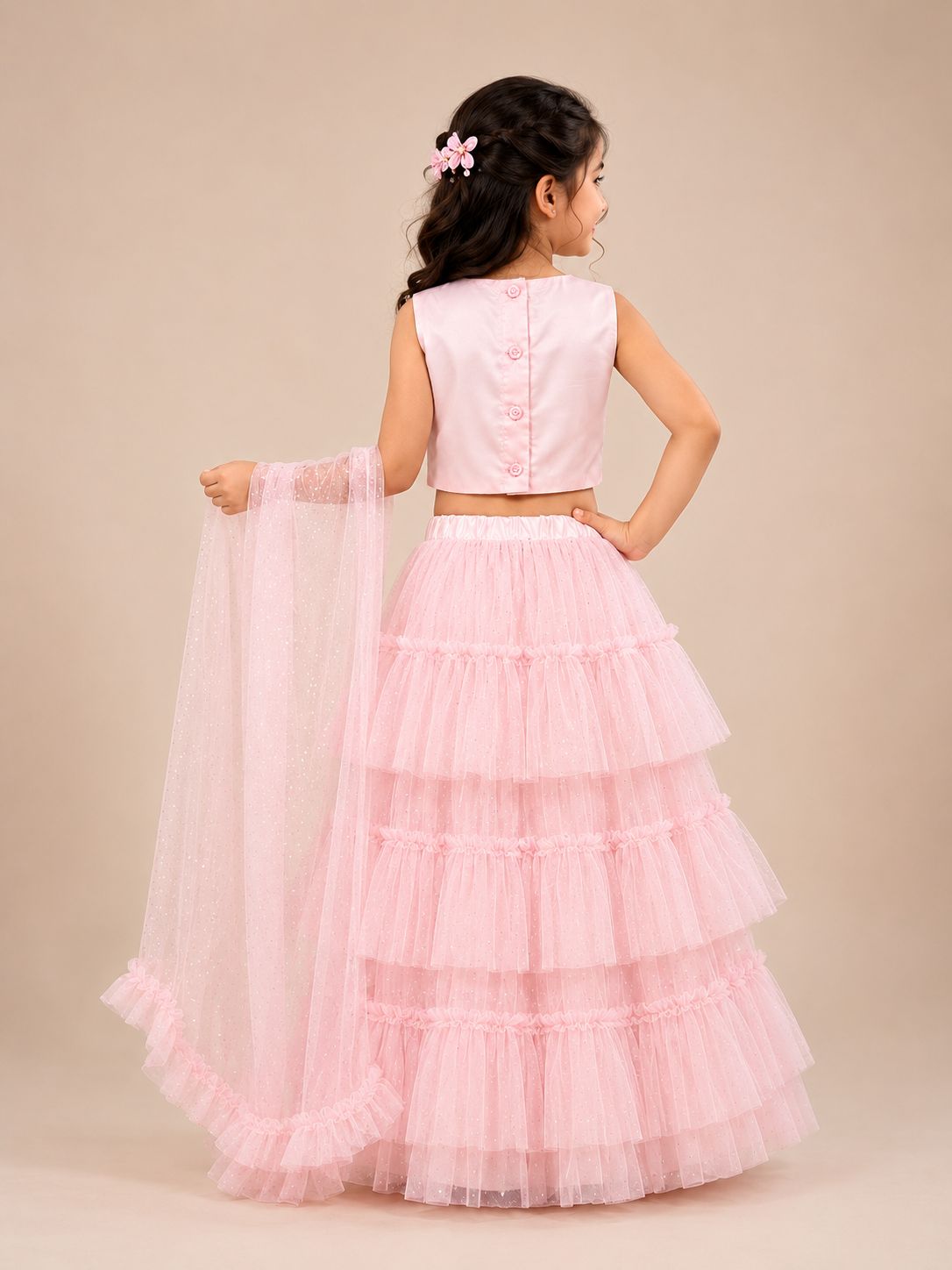Rosy Garden Party Lehenga view 3