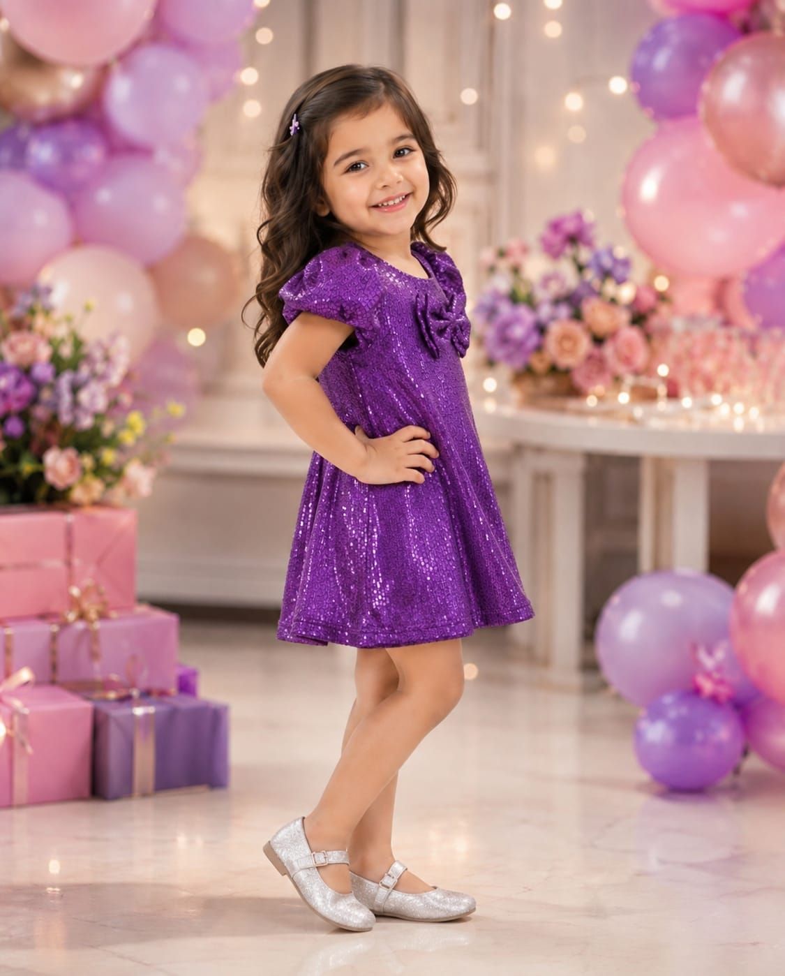 Sparkling Purple Sequin Dress view 2