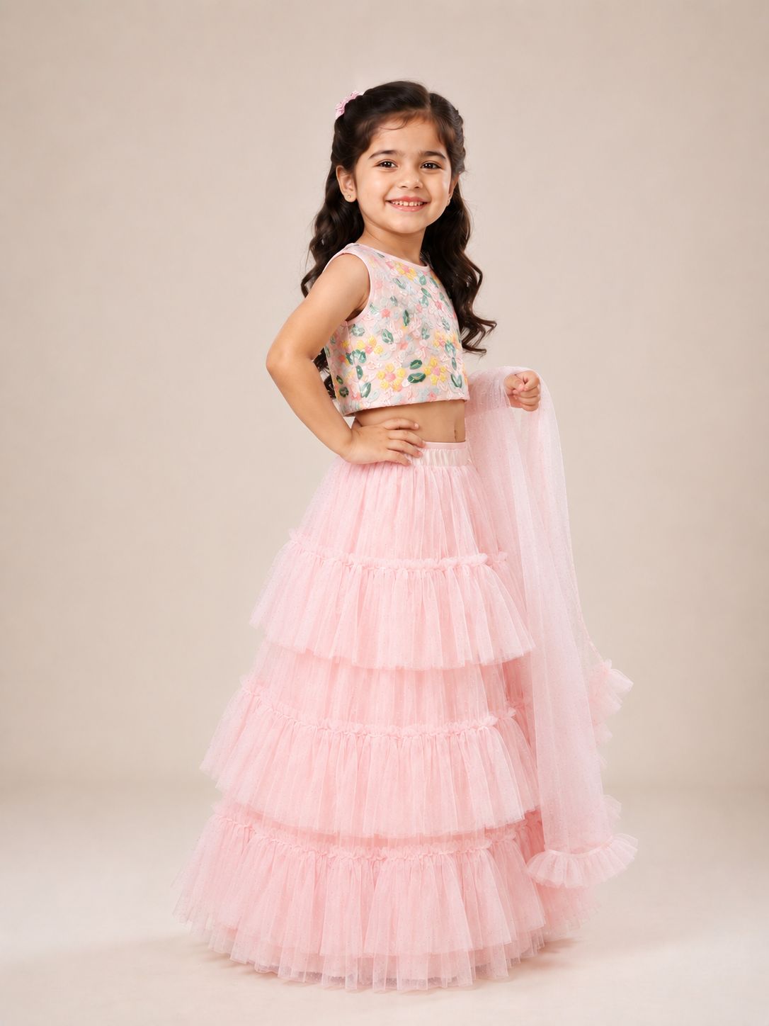 Rosy Garden Party Lehenga view 2
