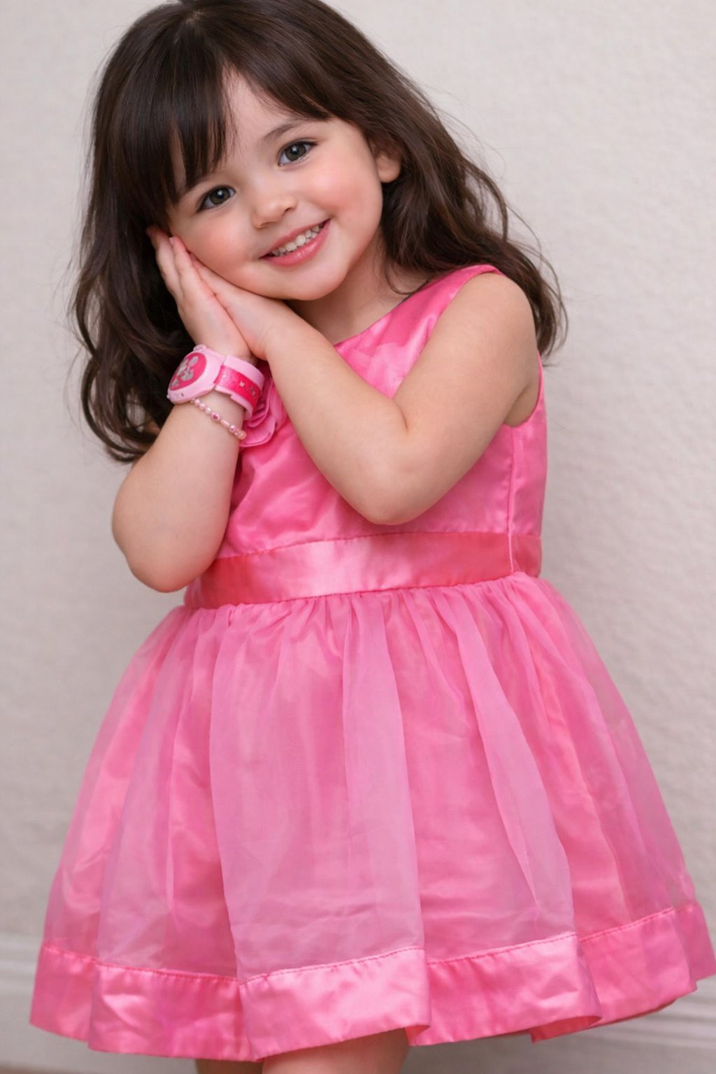 Radiant Elegance: Pink Fit and Flare Party Dress