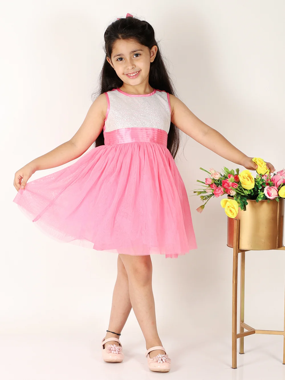 Pink Sequined Party Dress