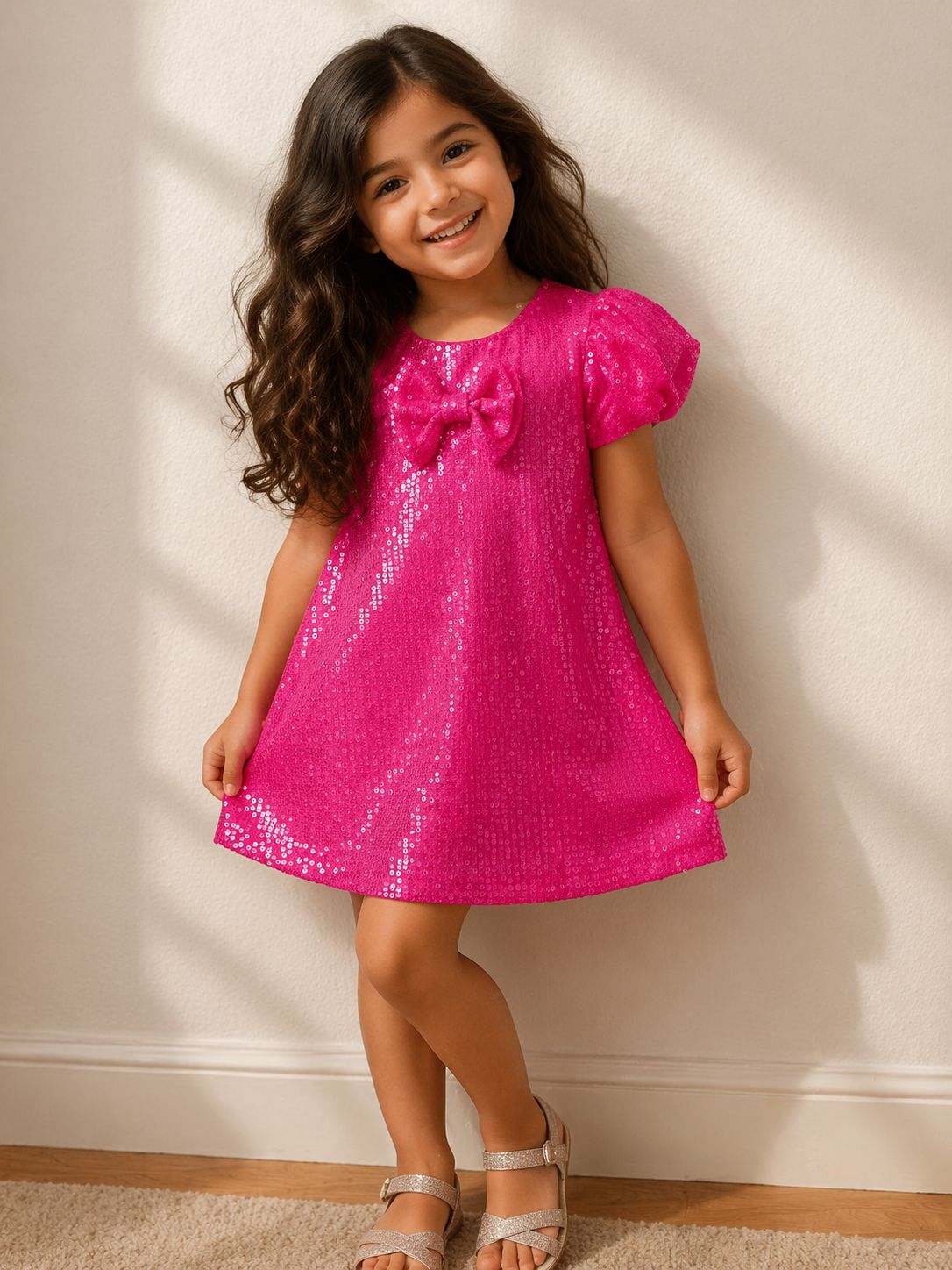 Pink Shimmer Charm Bow Dress ✨