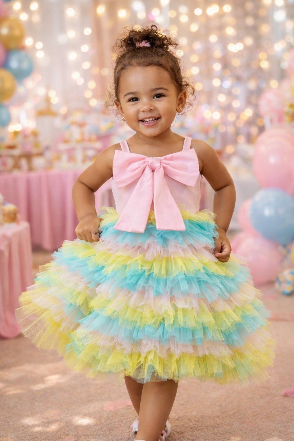 Dreamy Pastel Tiered Party Dress