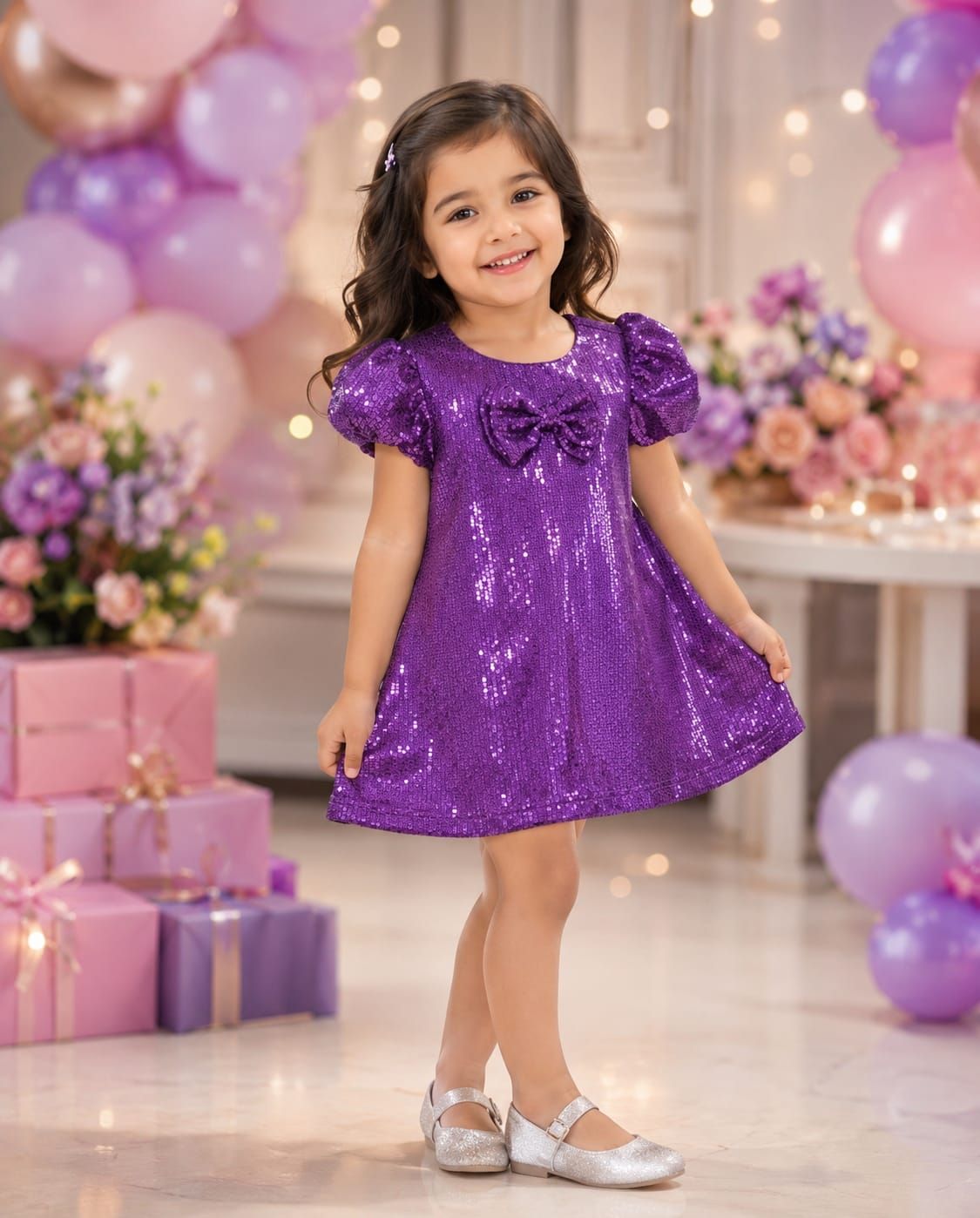Sparkling Purple Sequin Dress