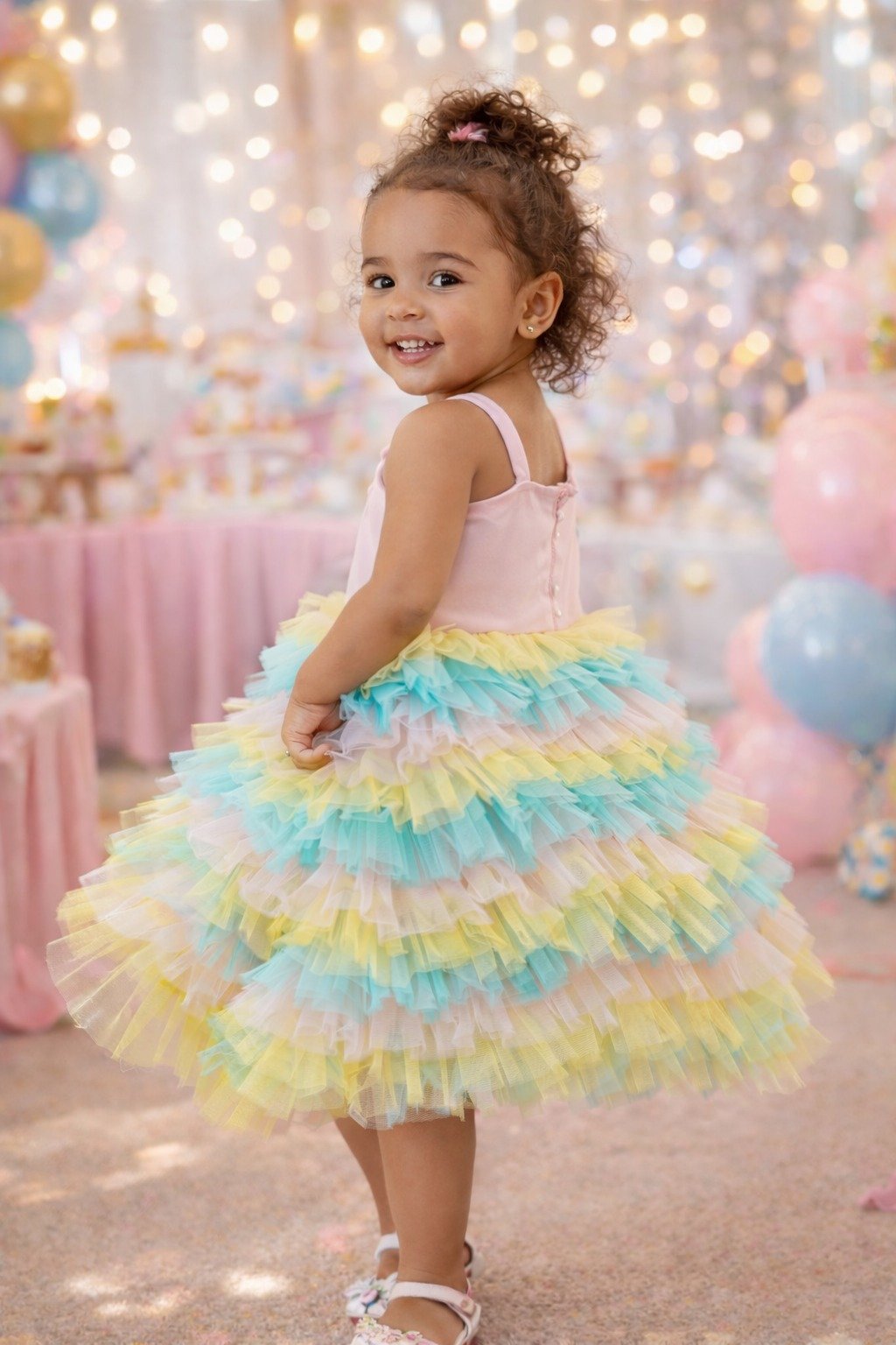 Dreamy Pastel Tiered Party Dress view 2