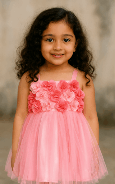 Charming Peach Tuil Party Dress