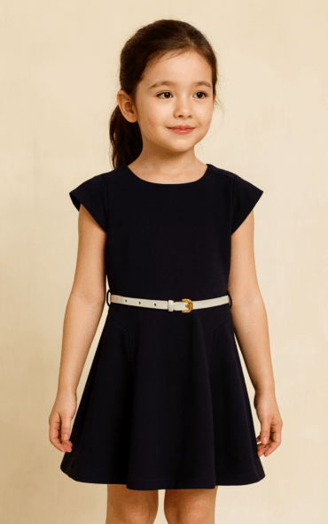 Stylish Navy Crepe Dress