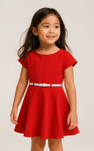 Stylish Red Crepe Dress