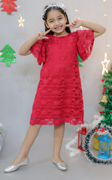 Red Lace A-Line dress