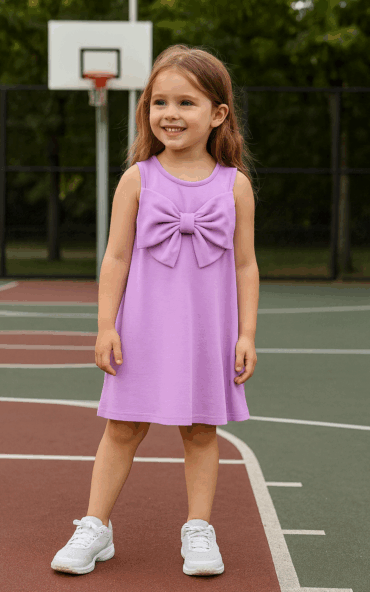 Kidsdew sleeveless Looper A-line knee length dress