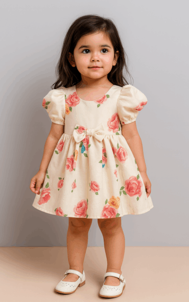Kidsdew Satin Fit and Flare Dress