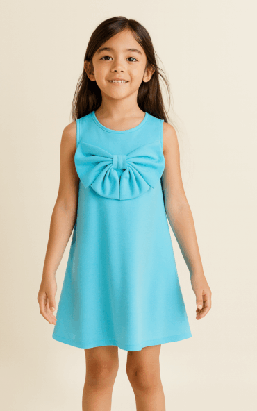 Kidsdew sleeveless Looper A-line knee length dress