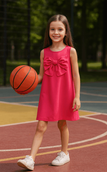 Kidsdew sleeveless Looper A-line knee length dress