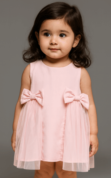 Kidsdew sleeveless Chiffon A- line dress Pink